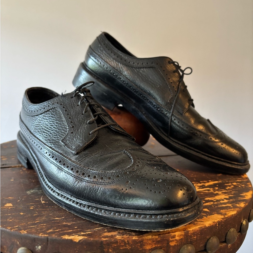 Vintage Imperial Florsheim Black Leather Men's Oxfords. Excellent condition. 10B